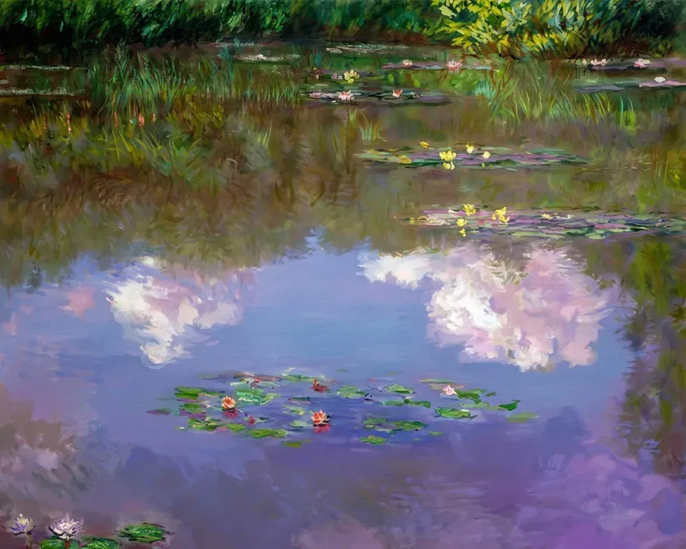 Broderie diamant Nymphéas, Nuages - Monet