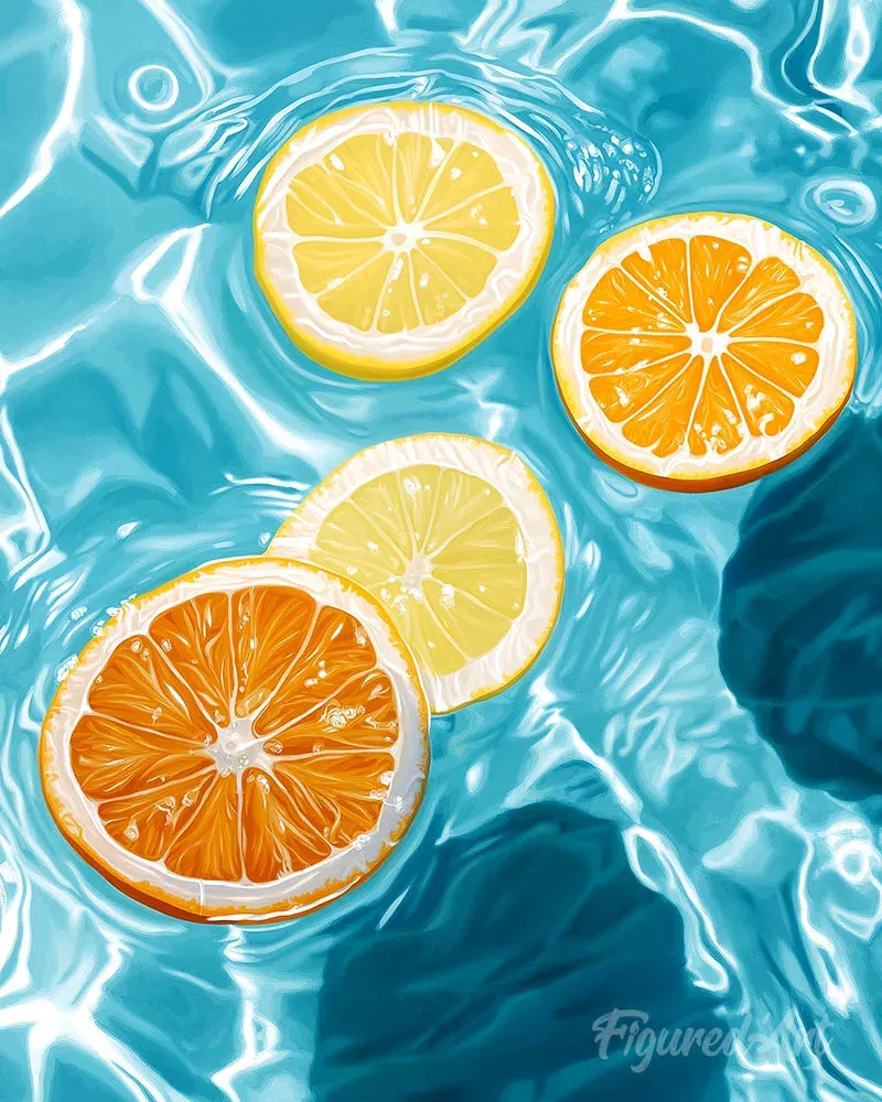Broderie diamant Ondes Citronnées Ensoleillées