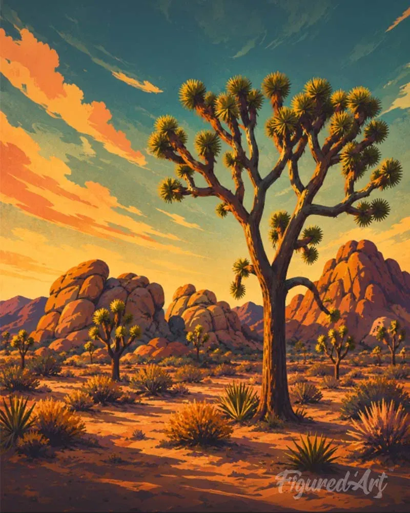 Broderie diamant Parc national de Joshua Tree - Californie