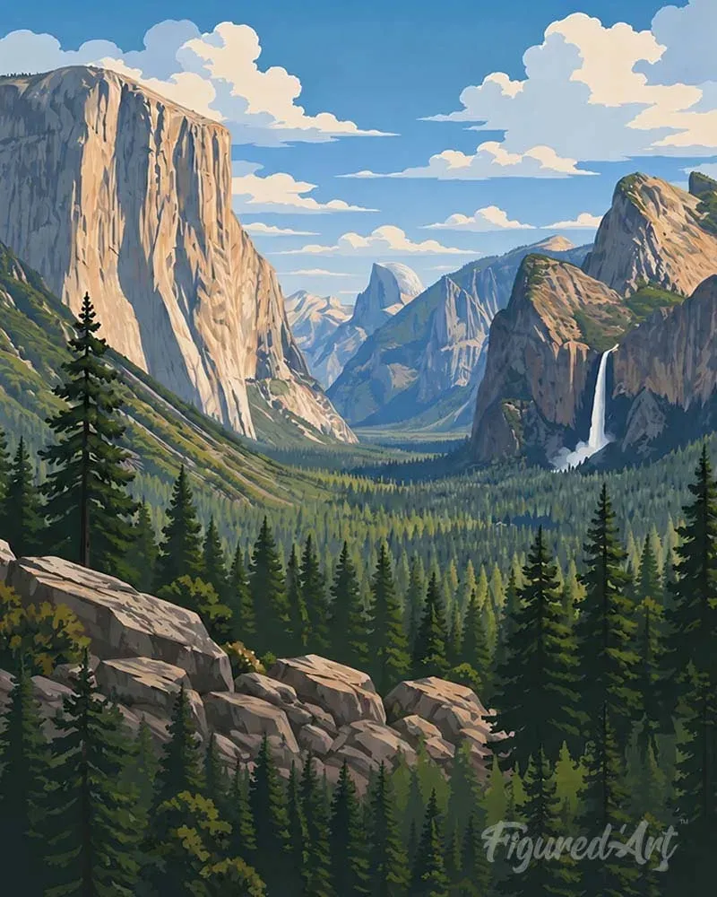 Broderie diamant Parc national de Yosemite - Californie