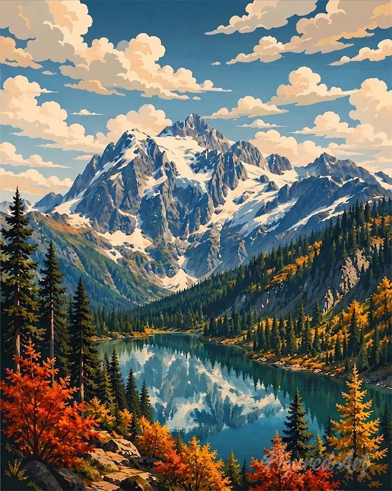 Broderie diamant Parc national des North Cascades - Washington