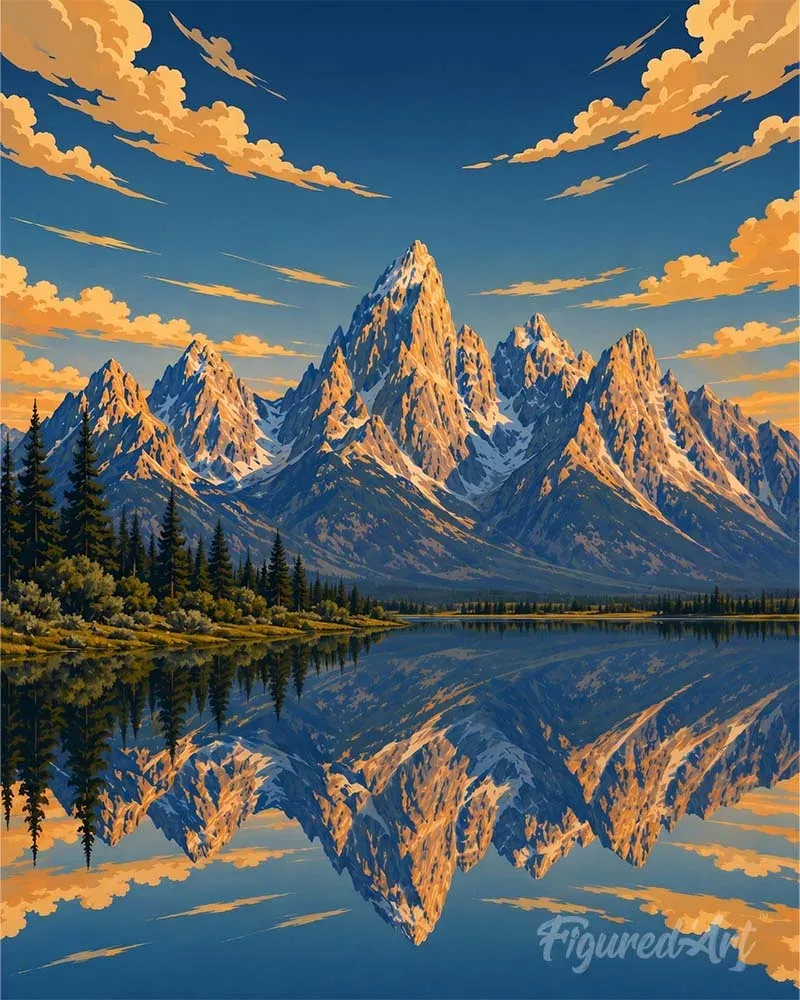 Broderie diamant Parc national du Grand Teton - Wyoming