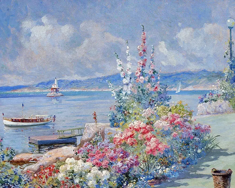 Broderie diamant The Home Garden, Gloucester Oil on Canvas - Abbott Fuller Graves