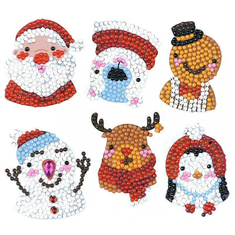 Autocollants Diamond Painting Noël Enfants - 3 Décorations Festives