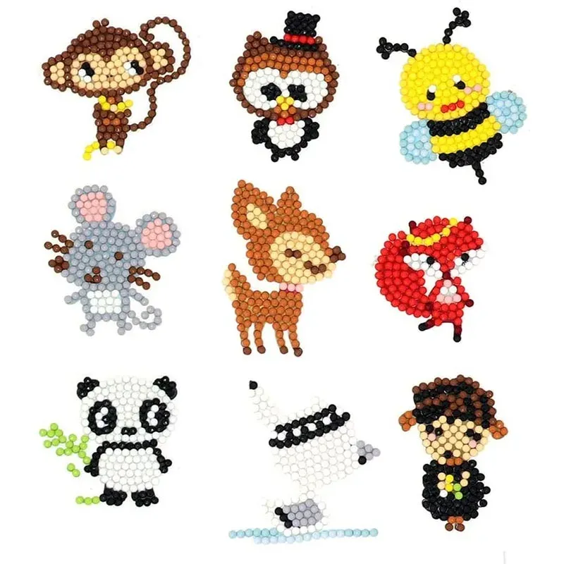 Autocollants Diamond Painting Animaux pour Enfants - Singe, panda et abeille