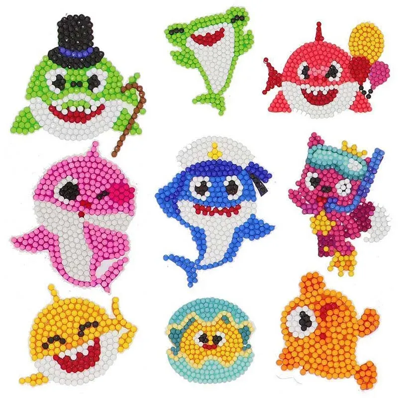 Ensemble d'Autocollants Diamond Painting Animaux Aquatiques pour Enfants