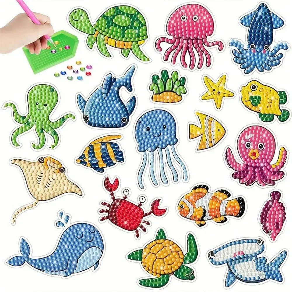 Autocollants Diamond Painting Animaux Marins pour Enfants