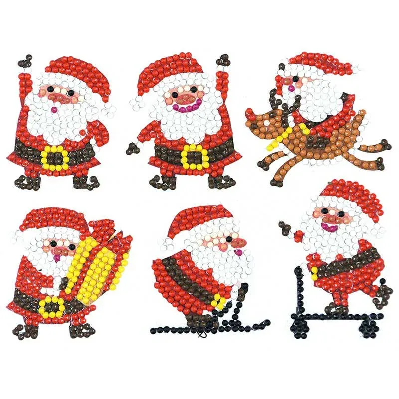Autocollants Diamond Painting Pères Noël pour Enfants