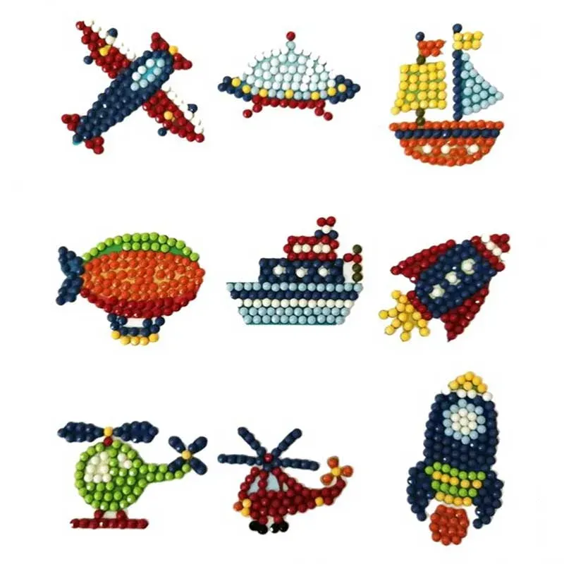 Autocollants Diamond Painting Avions - Créations ludiques pour enfants