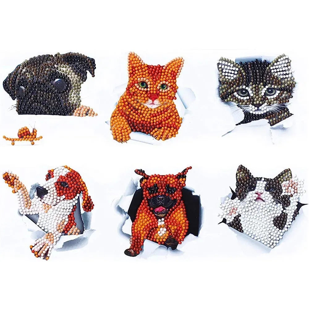 Autocollants Diamond Painting Chats et Chiens pour Personnalisation