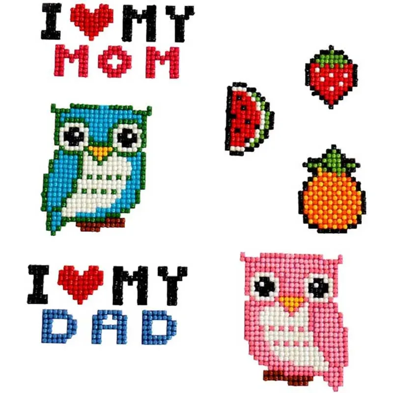 Autocollants Diamond Painting Enfant « J'aime Maman et Papa »
