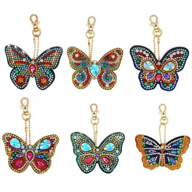 Pendentifs Diamond Painting Papillon - 6 pièces à personnaliser