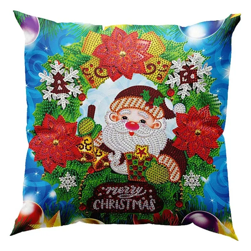 Housse de coussin Joyeux Noël Gnome broderie diamant