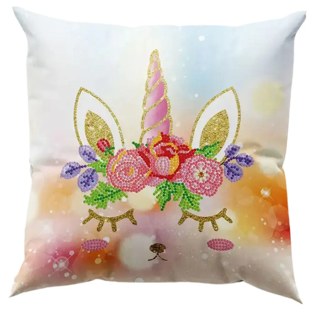 Housse de Coussin Diamond Painting 5D Licorne