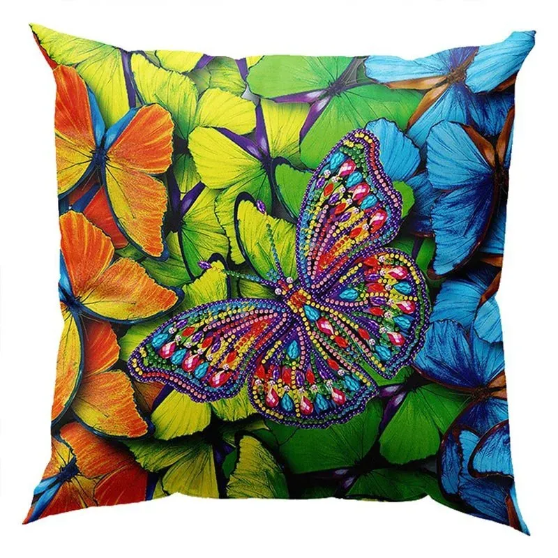 Housse de coussin Diamond Painting Papillon 30x30 cm