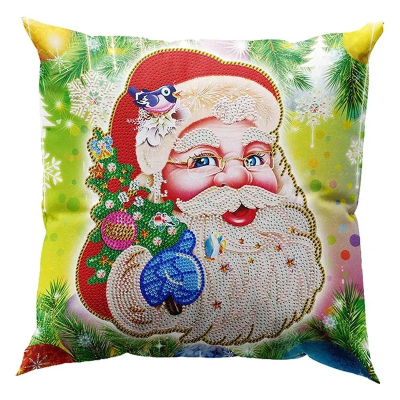 Housse de coussin Père Noël pour broderie diamant 30x30 cm