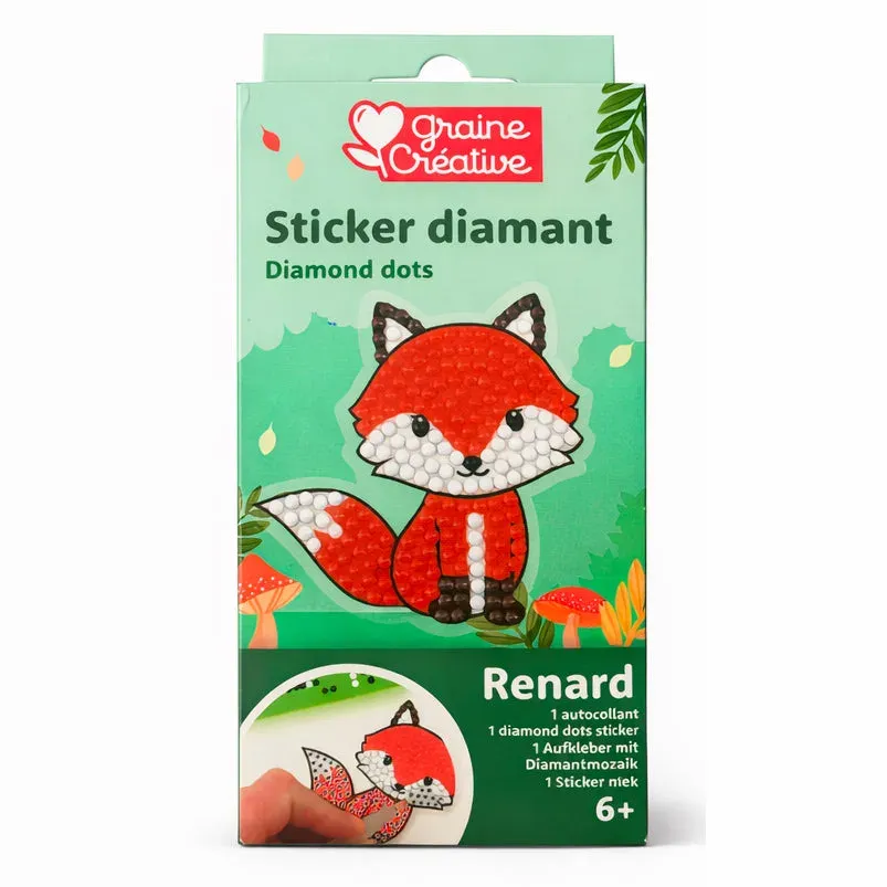 Broderie diamant Kit diamant mosaïque sticker renard, créatif dès 6 ans