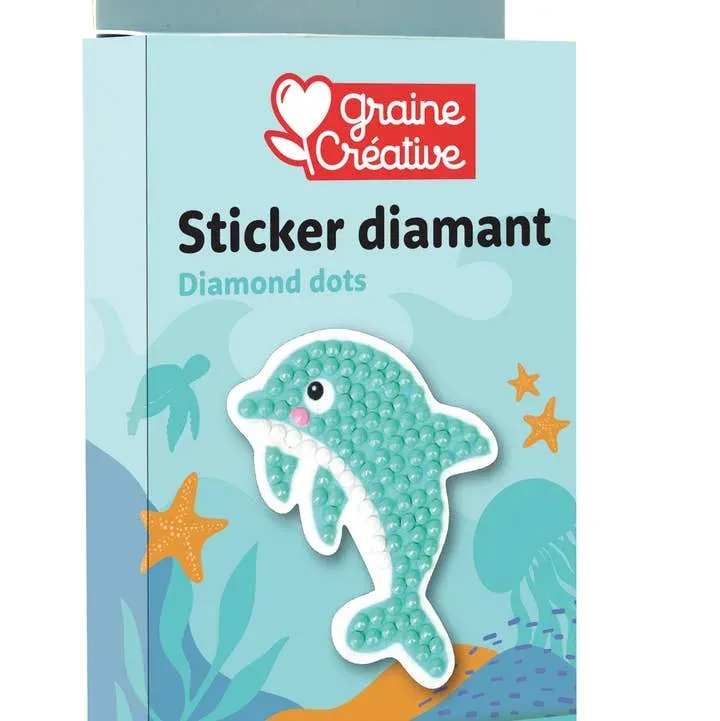 Broderie diamant Kit diamond painting dauphin, sticker scintillant facile