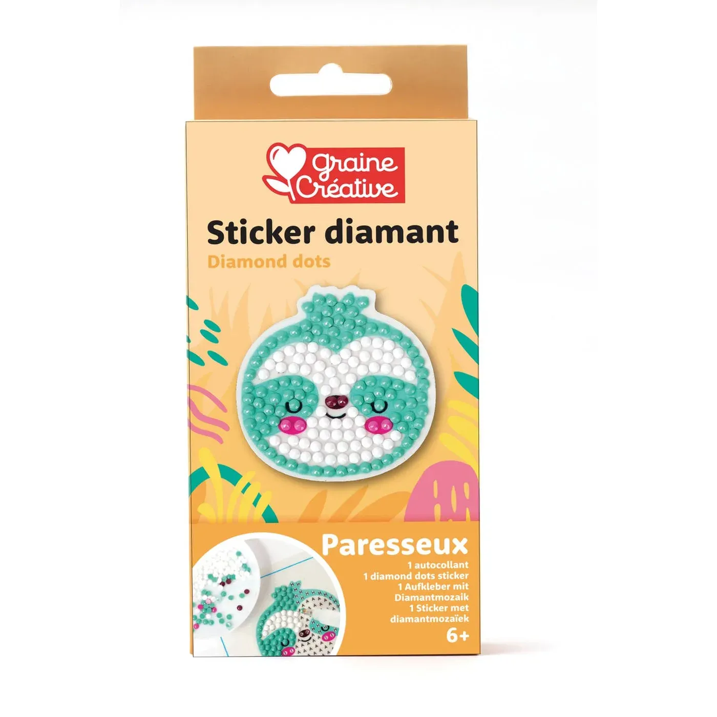 Broderie diamant Kit diamond painting sticker paresseux scintillant
