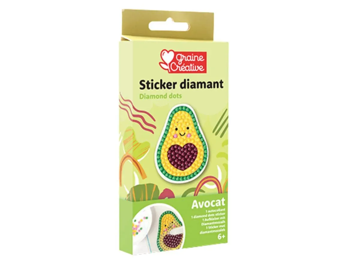 Broderie diamant Kit DIY diamond painting avocat, sticker à strass facile