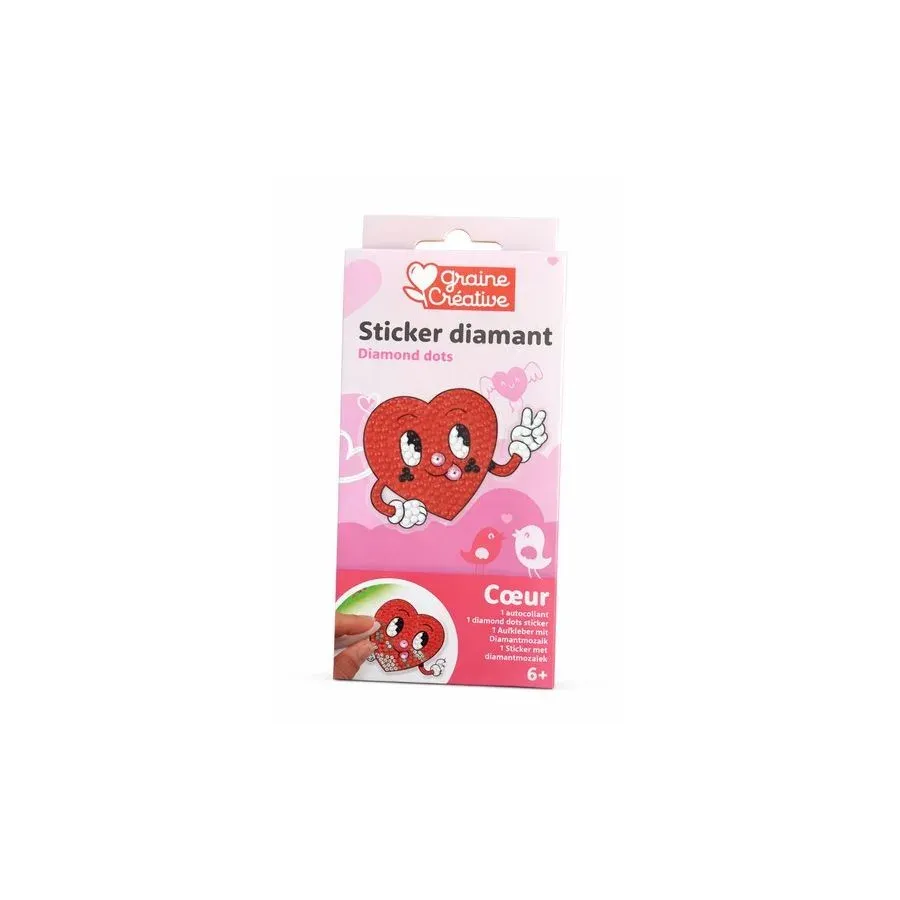 Broderie diamant Kit mosaïque diamant cœur, un sticker brillant à créer