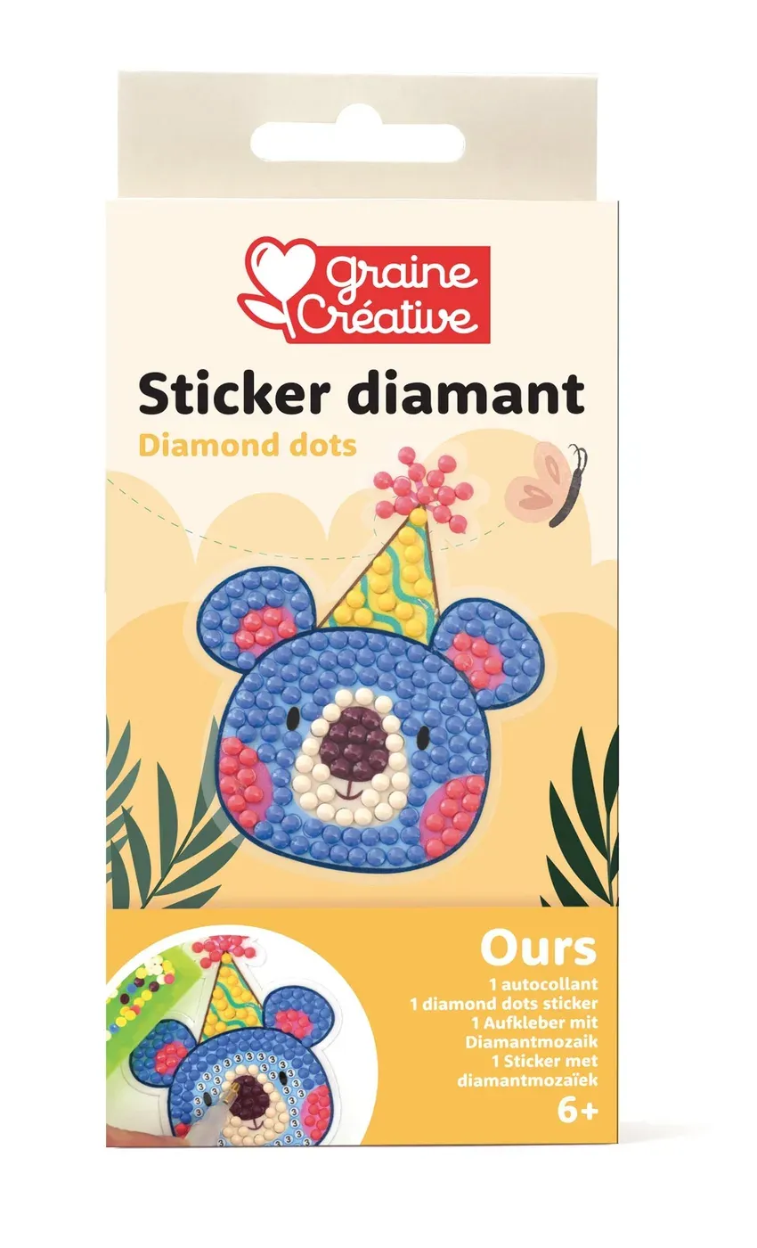 Broderie diamant Kit stickers diamant ours, une activité créative scintillante