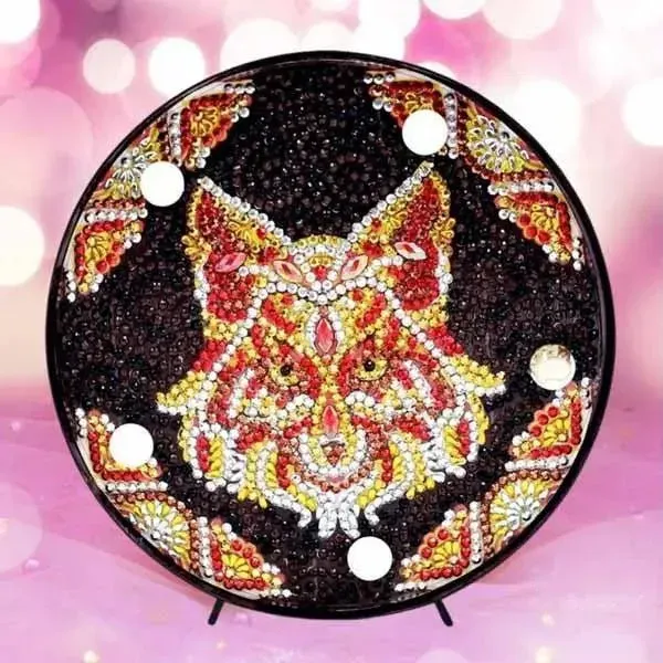 Lampe LED Renard Mandala pour broderie diamant lumineuse