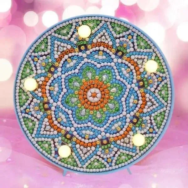 Lampe LED pour diamond painting Mandala Bleu lumineux