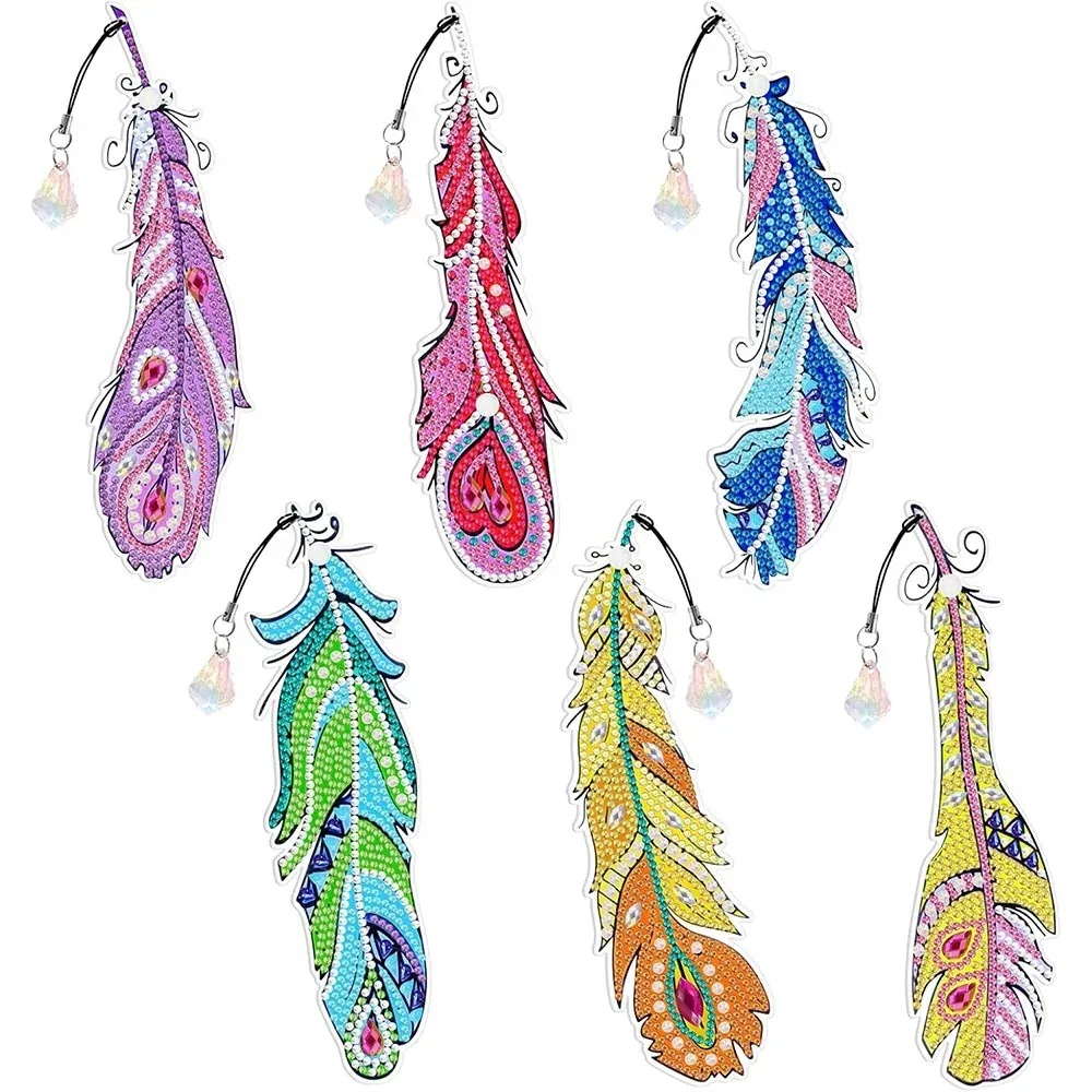 Marque-Pages Plumes Broderie Diamant Mille Facettes