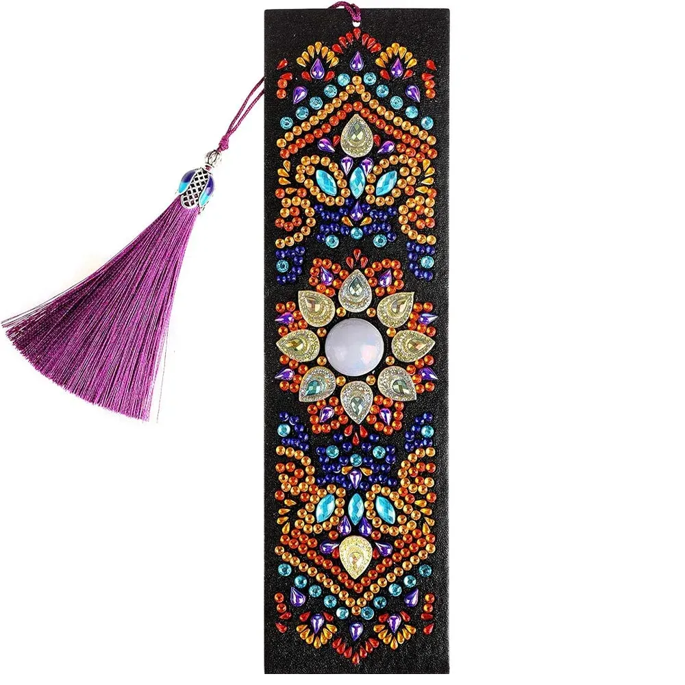 Marque-pages Diamond Painting Fleurs Mandala - Élégance florale à broder