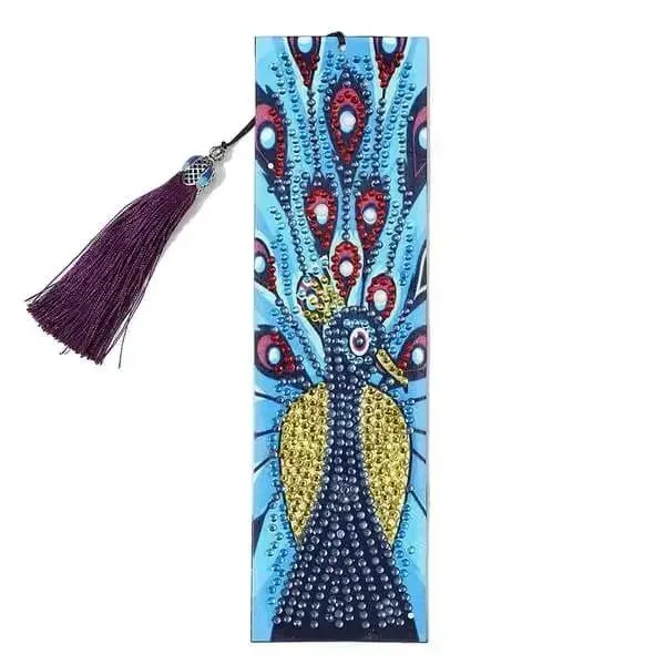 Marque-pages Diamond Painting Paon Bleu pour vos lectures précieuses