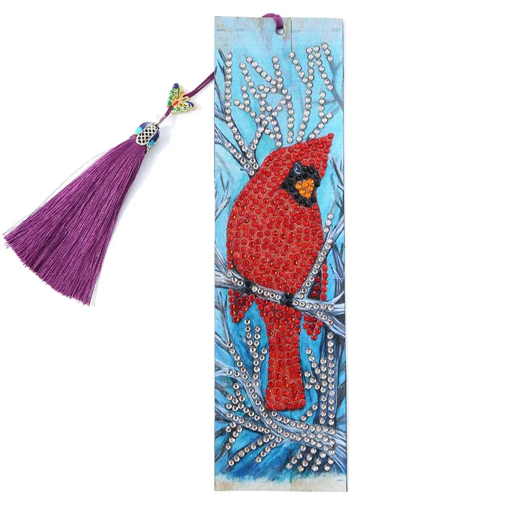 Marque-pages Diamond Painting Cardinal Rouge - 21×6 cm élégant