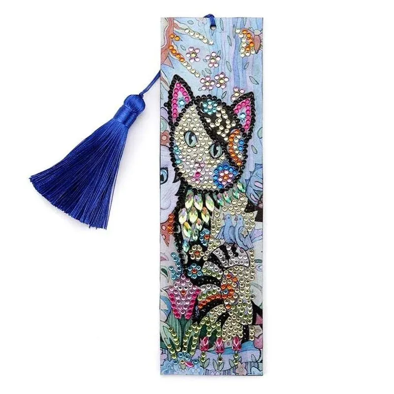 Marque‑pages Diamond Painting Chat - 21×6 cm - Mille Facettes