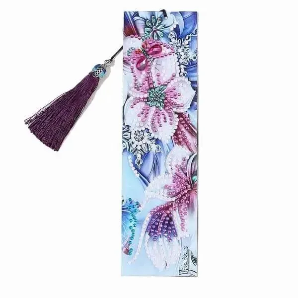 Marque‑pages Diamond Painting Pensée - format 21 × 6 cm