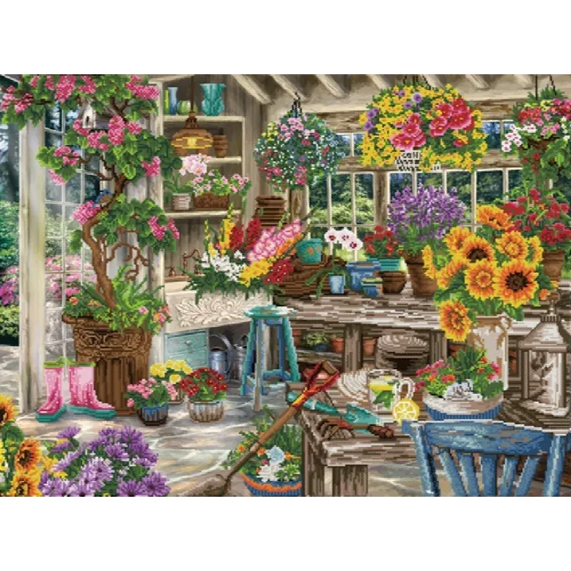 Kit broderie diamant paradis des jardiniers, 74 x 100 cm