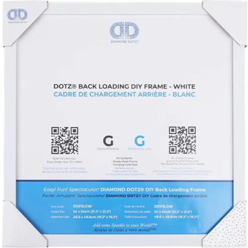 Cadre blanc Diamond Dotz pour broderie diamant, 54 x 54 cm
