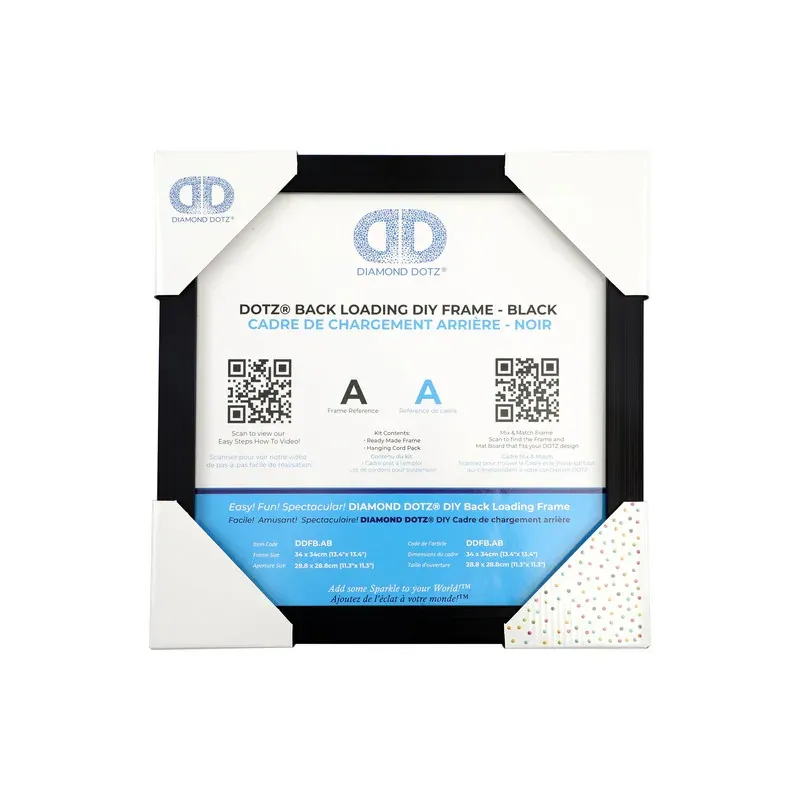 Cadre noir pour broderie diamant, 34 x 34 cm