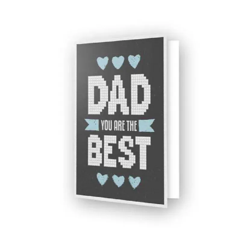 Carte de vœux broderie diamant Best Dad, 17,7 x 12,6 cm