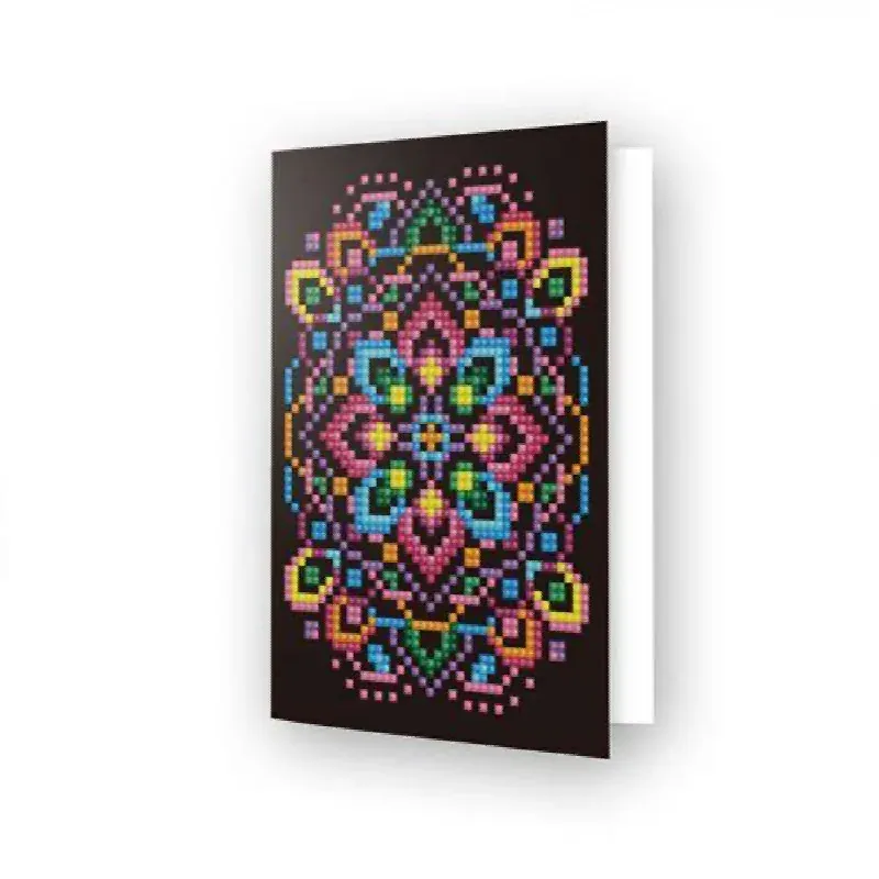 Carte de vœux broderie diamant Black Star, 17,7 x 12,6 cm