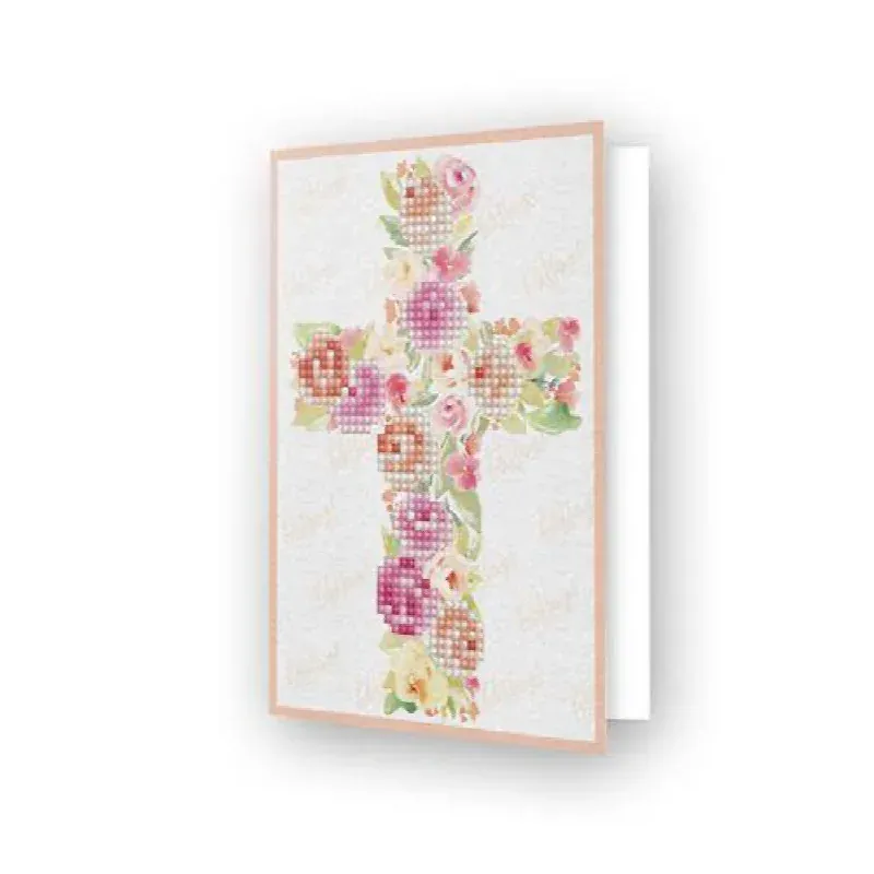 Carte de vœux broderie diamant Blessings, 17.7 x 12.6 cm