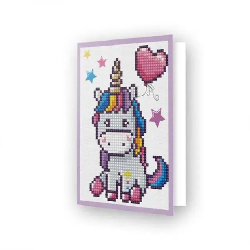 Carte de vœux broderie diamant Welcome Baby à créer