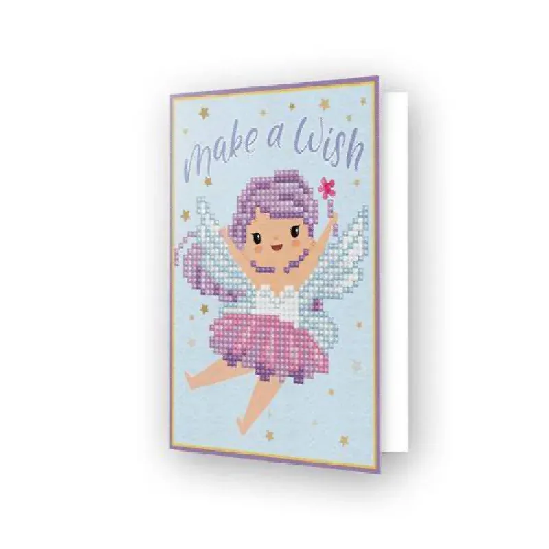 Carte de vœux Noël broderie diamant Make a Wish