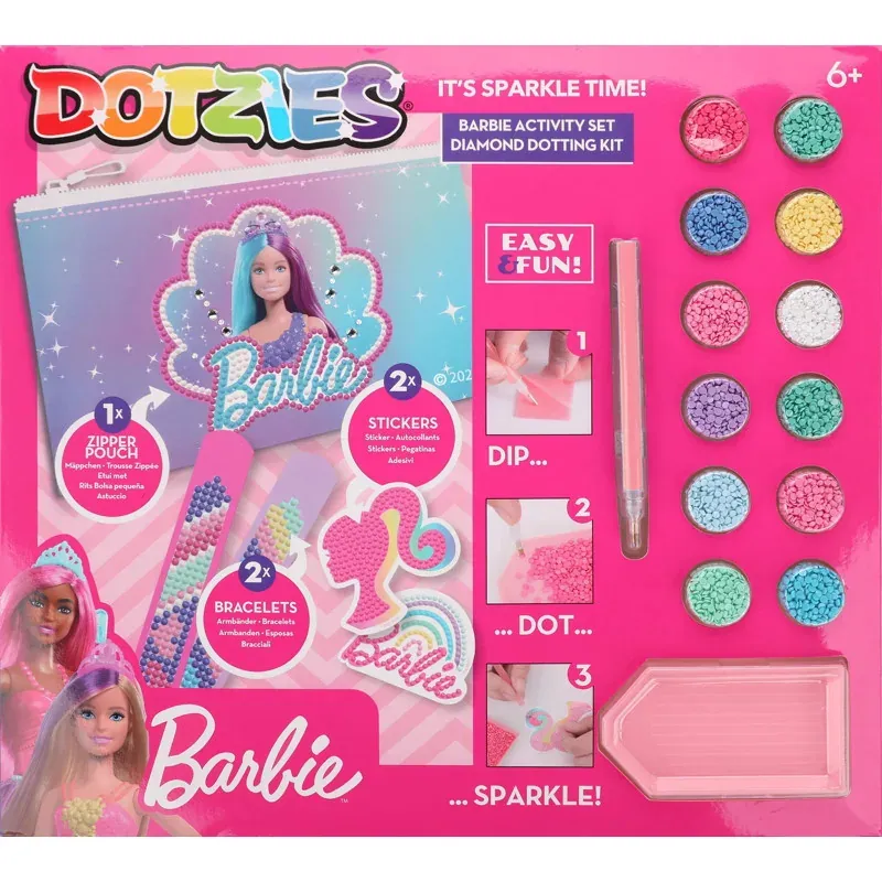 Coffret broderie diamant rose licorne, 6 projets