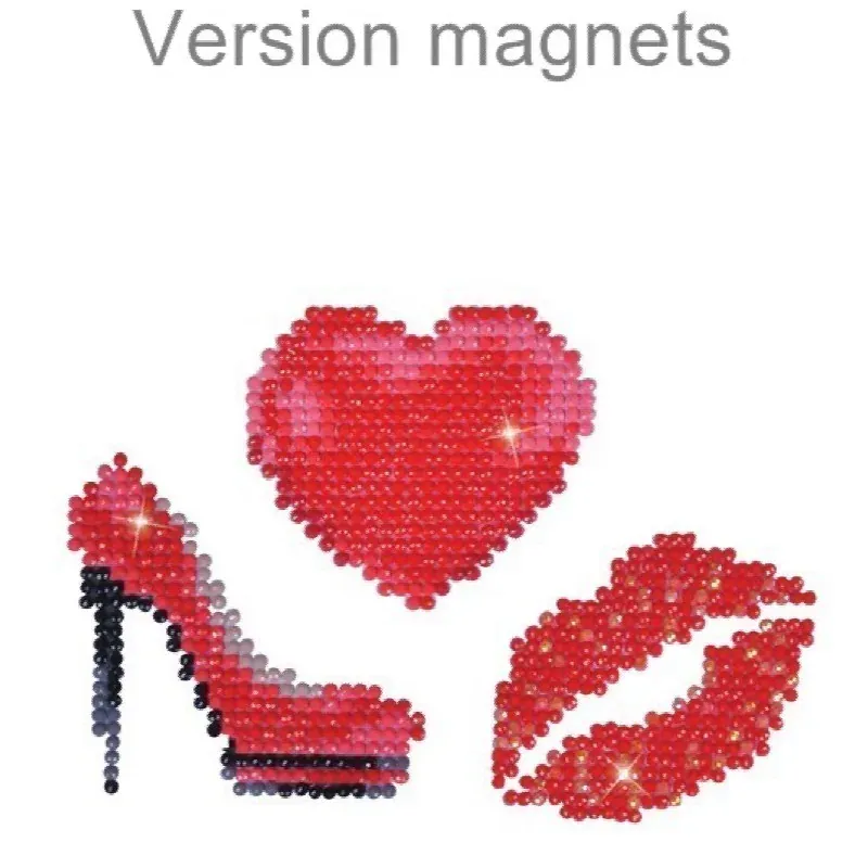 Kit broderie diamant 3 magnets girly à décorer
