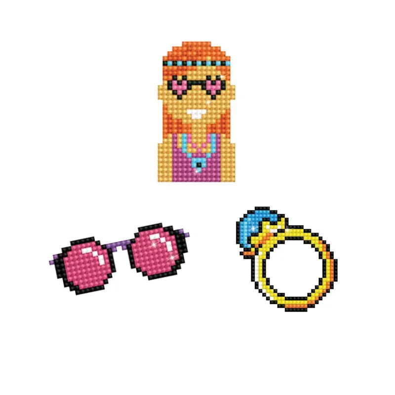 Kit broderie diamant 3 stickers girl à décorer