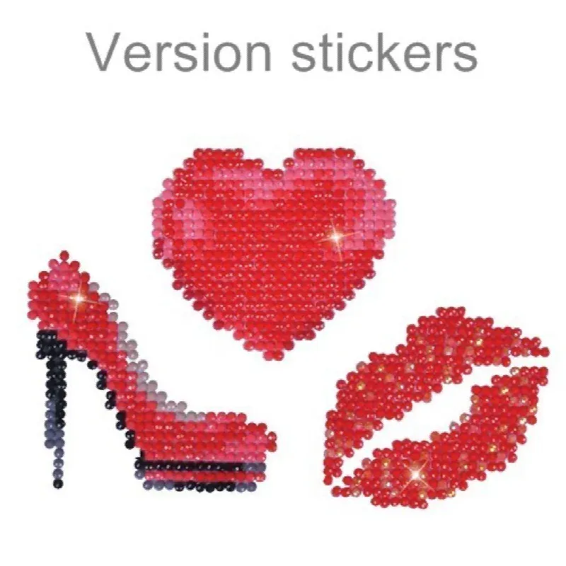 Kit broderie diamant 3 stickers girly, 7 x 7 cm