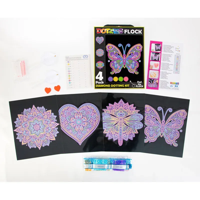 Kit broderie diamant 4 mandalas Dotzies Flock