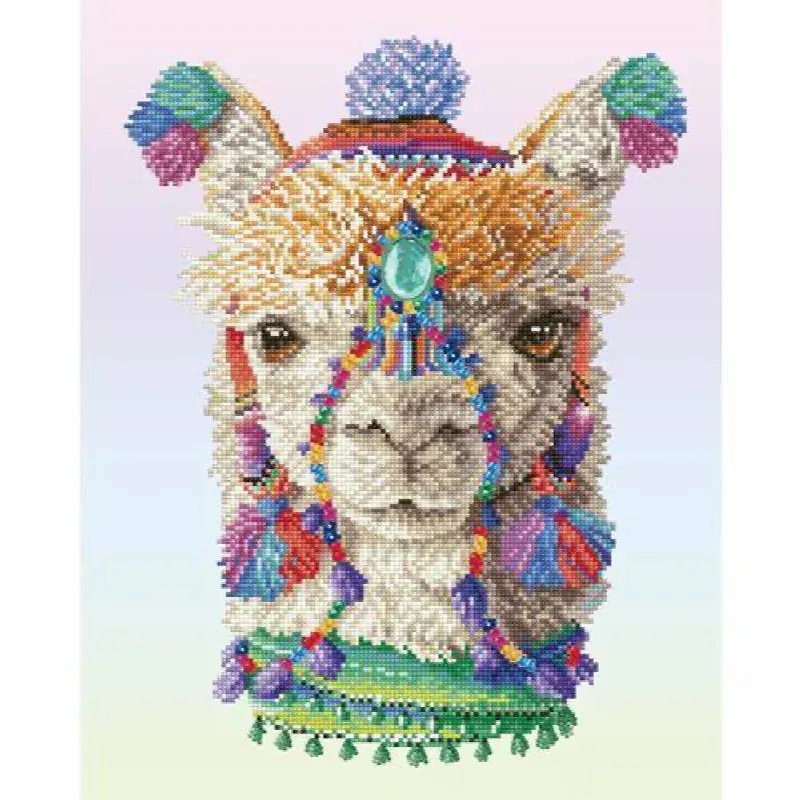 Kit broderie diamant alpaga bohémien, 51 x 41 cm
