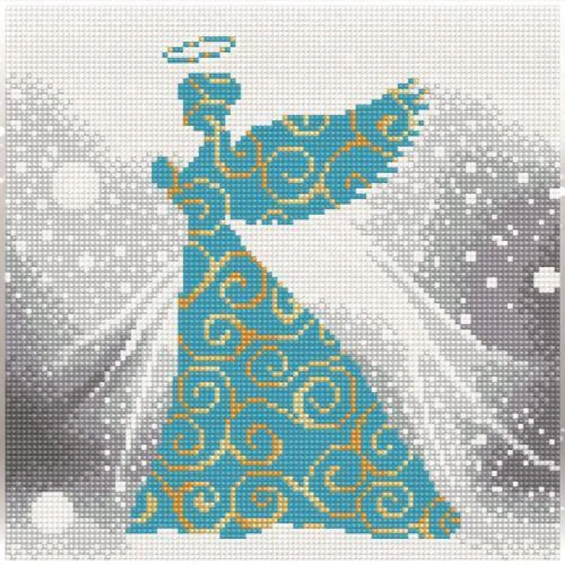 Kit broderie diamant ange de Noël, 30.5 x 30.5 cm
