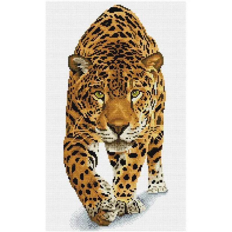 Kit broderie diamant animal à l’affût, 31 x 41 cm